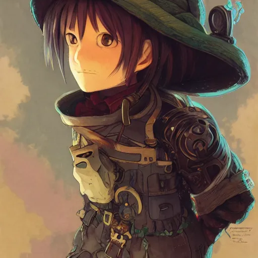 Prompt: a detailed portrait of a made in abyss character, by victo ngai and justin gerard and demizu posuka, digital art, realistic painting, very detailed, fantasy, dnd, character design, trending on artstation