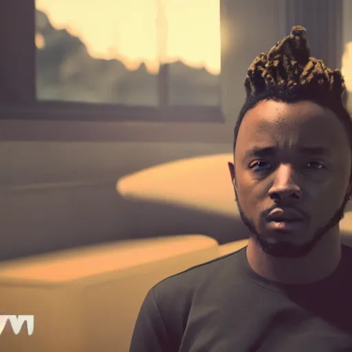 Image similar to kendrick lamar rendered in unreal engine 5, cinematic, studio lighting, hd