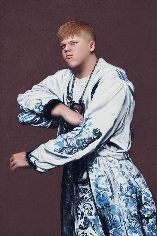 Image similar to portrait of yung lean renaissance style