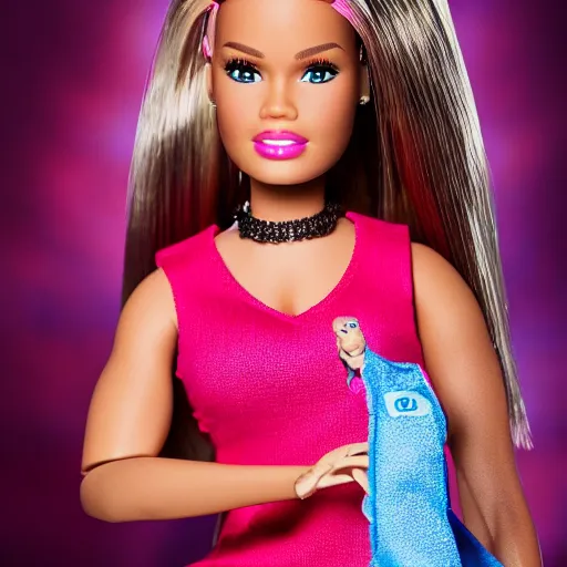 Image similar to The Rock as a barbie doll, Mattel, studio product photography, professional, detailed, f/8.0