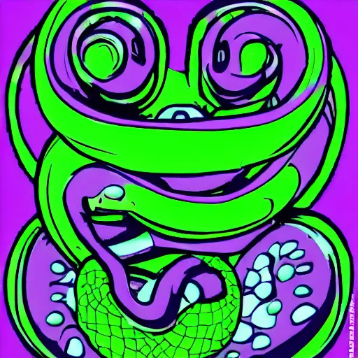 Image similar to breakdancing snake oil salesman, purple green cowboy b-boy, wildystyle