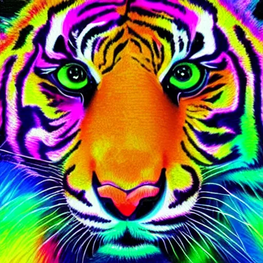 Prompt: psychedelic painting of a tiger, colorful, detailed