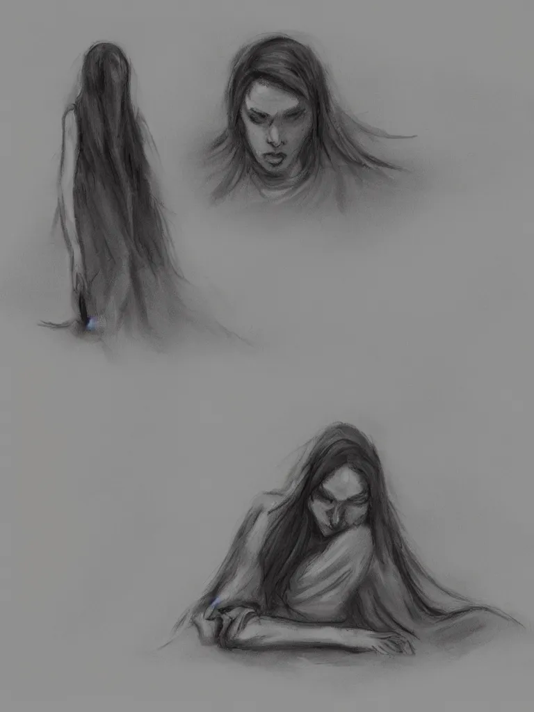Prompt: grief concept art, blunt borders, rule of thirds