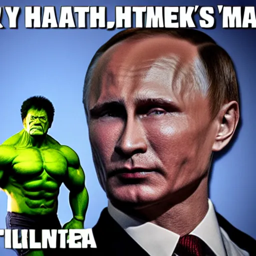 Prompt: Hulk and Putin son