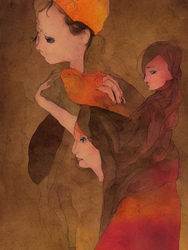 Image similar to mother by storybook artists, blunt borders, rule of thirds, warm colors, beautiful!