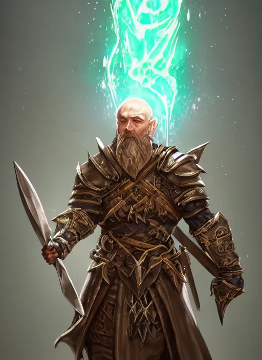 Prompt: ultra detailed fantasy cleric, dnd character portrait, full body, dnd, rpg, lotr game design fanart by concept art, behance hd, artstation, deviantart, global illumination radiating a glowing aura global illumination ray tracing hdr render in unreal engine 5