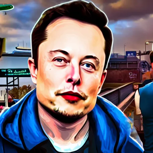 Prompt: elon musk in the style of the game life is strange