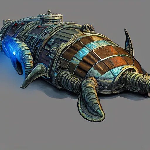 Prompt: trilobite submarine concept render, maximalist art nouveau, cgsociety, artstation by gustave dore and tyler edlin