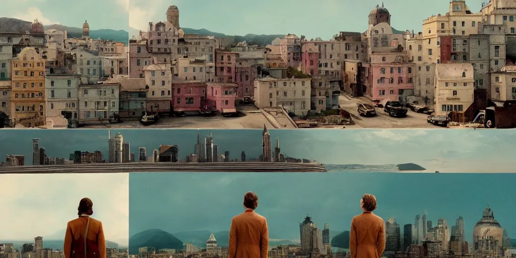 Image similar to a very high resolution image from a new movie, criss - crossed cities, beautiful scenery, photorealistic, photography, directed by wes anderson