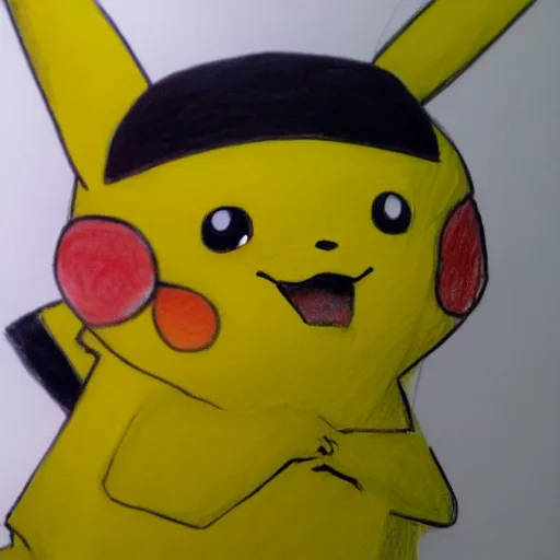 Image similar to a child drawing of pikachu