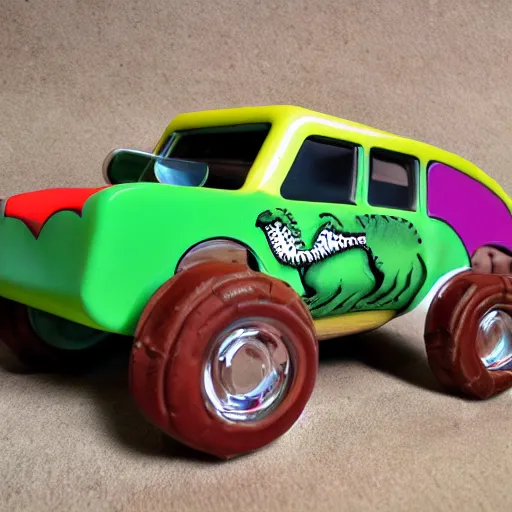 Prompt: dinosaur car