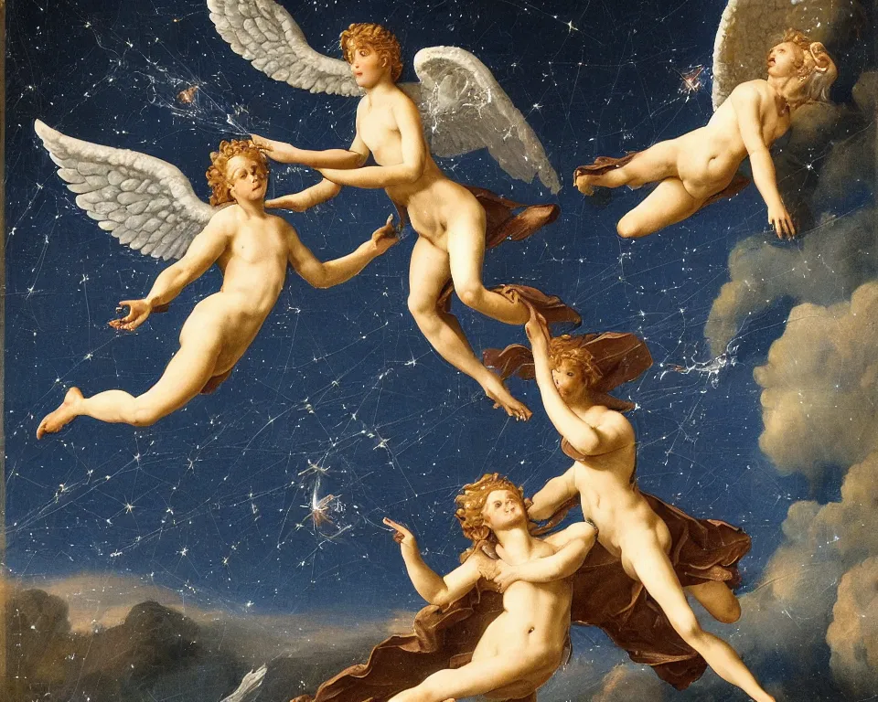 Prompt: angel falling to andromeda, very high resolution images, very fine details, with shots of the world's most famous photographers
