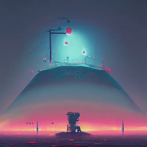 Prompt: destroyer of worlds simon stalenhag art