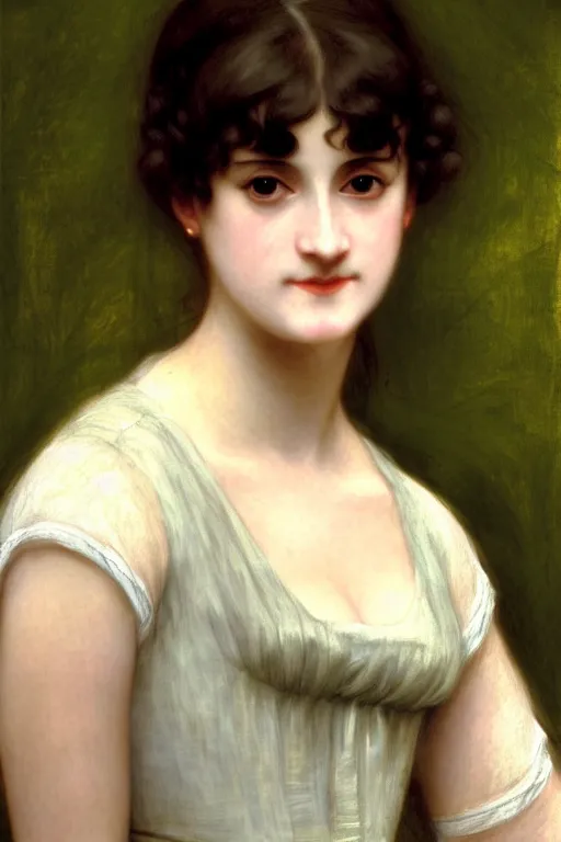 Image similar to jane austen, painting by rossetti bouguereau, detailed art, artstation