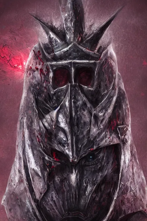 Image similar to the ghost - spirit of the pyramid - head wears the scarlet skull armor and blood crown, midnight fog - mist!, dark oil painting colors, realism, cinematic lighting, various refining methods, micro macro autofocus, ultra definition, award winning photo