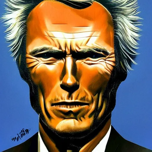 Prompt: clint eastwood portrait made of cannabis, weed art