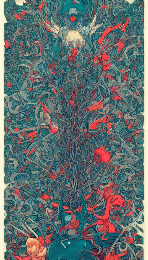 Prompt: rage, by james jean,