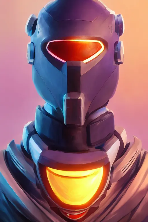 Image similar to epic mask helmet robot ninja portrait stylized as fornite style game design fanart by concept artist gervasio canda, behance hd by jesper ejsing, by rhads, makoto shinkai and lois van baarle, ilya kuvshinov, rossdraws global illumination radiating a glowing aura global illumination ray tracing hdr render in unreal engine 5