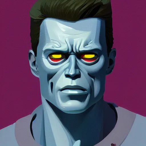 Image similar to face icon stylized minimalist the terminator, loftis, cory behance hd by jesper ejsing, by rhads, makoto shinkai and lois van baarle, ilya kuvshinov, rossdraws global illumination