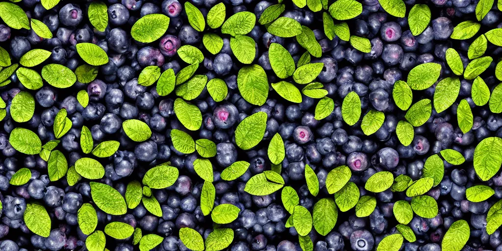 Image similar to artistic medium close-up stylized 3D render of blueberry bushes in a forest. Digital art. Rustic. Nordic. 4K. Trending on artstation. Leafy. Extremely detailed. Nature. Artistic. Wild.