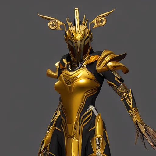 Image similar to cinematic, hyperdetailed elegant beautiful stunning futuristic and enigmatic oracle in jedi clothes gold armored regal gold sunray shaped crown, warframe, destiny, octane