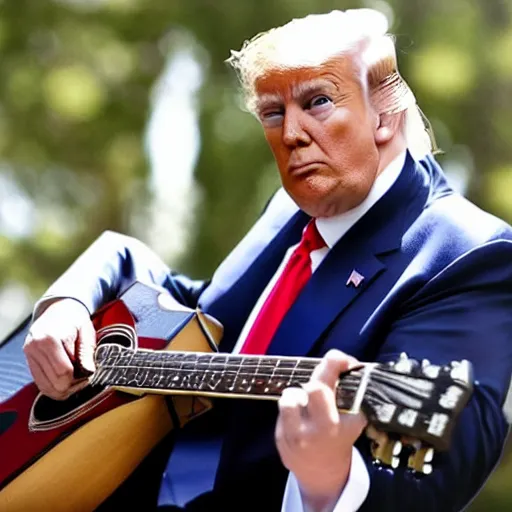 Image similar to trump playing guitar