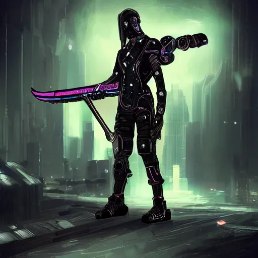 Image similar to cyberpunk scythe weapon