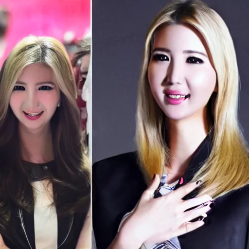 Prompt: portrait photo of ivanka trump, korean kpop star, in girls generation