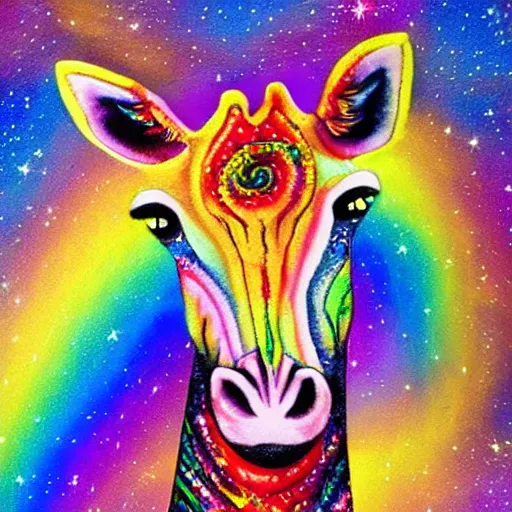 Image similar to rainbow cosmic giraffe