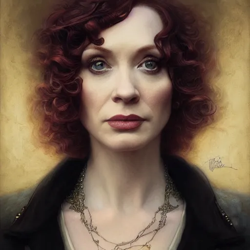 Image similar to christina hendricks in peaky blinders, baroque painting, intricate, elegant, highly detailed, centered, digital painting, artstation, concept art, smooth, sharp focus, illustration, artgerm, tomasz alen kopera, peter mohrbacher, donato giancola, joseph christian leyendecker, wlop, boris vallejo