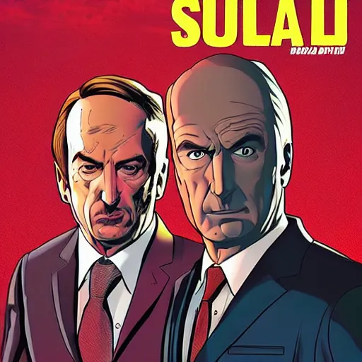 Prompt: Comic Book cover art for Better Call Saul, 4K Ultra HD
