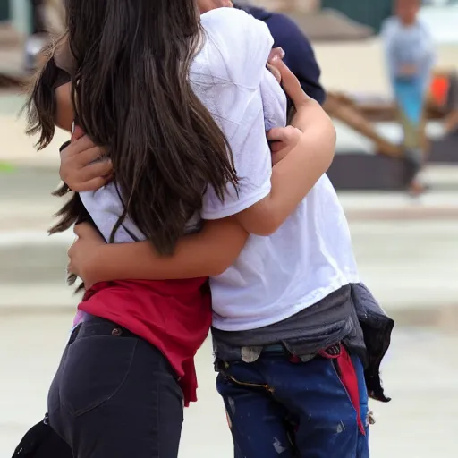 Image similar to victoria justice hugs a boy