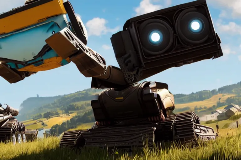 Image similar to wall - e in forza horizon 4, heavy detailed, ultra high definition quality, forza game engine graphics