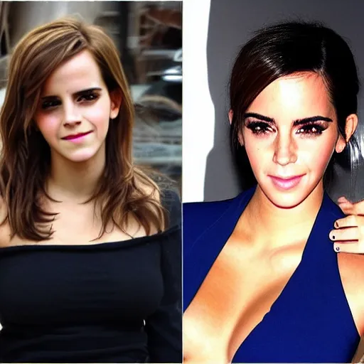 Image similar to emma watson mixed with kim kardashian