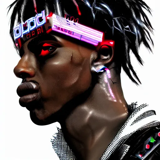 Image similar to playboi carti cyberpunk style digital art 4 k detailed
