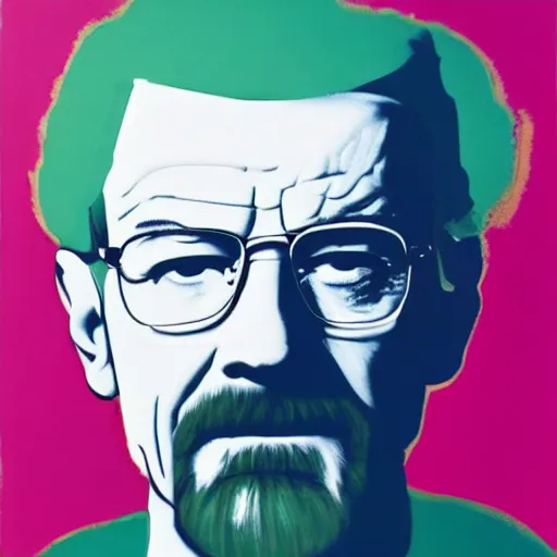 Prompt: walter white painted by andy warhol