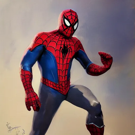 Prompt: greg manchess portrait painting of partially armored whimsical spiderman as overwatch character, medium shot, asymmetrical, profile picture, organic painting, sunny day, matte painting, bold shapes, hard edges, street art, trending on artstation, by huang guangjian, gil elvgren, ruan jia, greg rutkowski, gaston bussiere