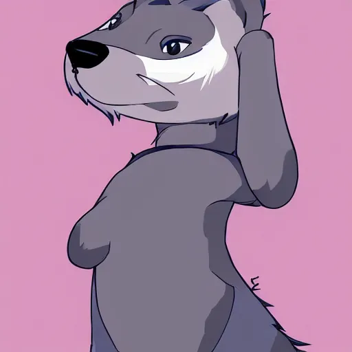 Prompt: a full body portrait of a young female anthro arctic fox furry wearing a tank top, smirking, digital illustration, cel shaded, flat color, Hayao Miyazaki, furaffinity, deviant art, e926