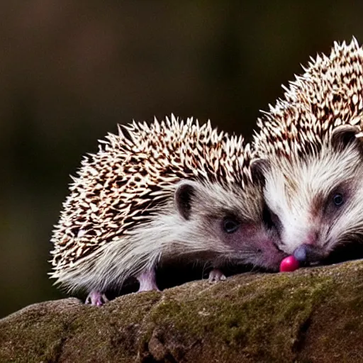 Image similar to hedgehogs kissing, photo