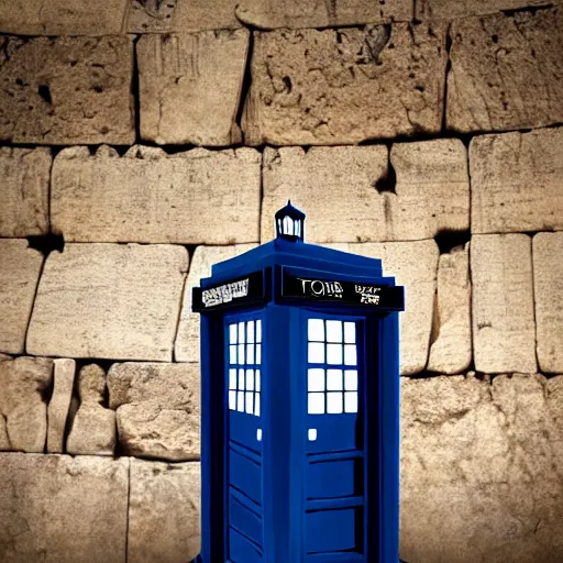 Image similar to a tardis lands near the western wall