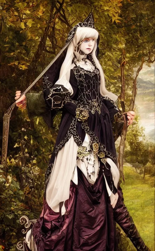 Image similar to Alchemy Imperial Princess knight gothic girl. By sophie anderson, highly detailded