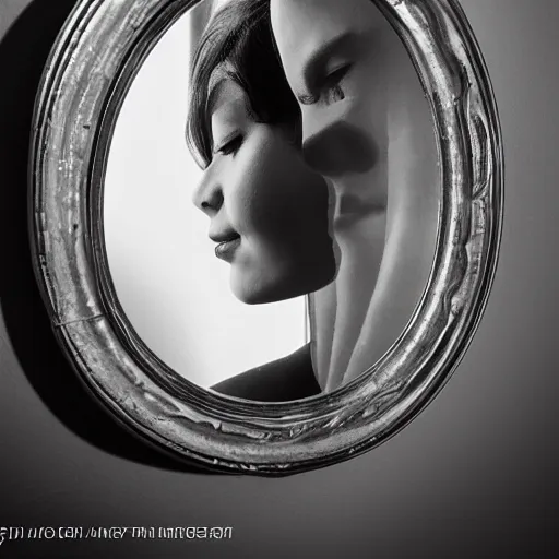 Prompt: looking into a mirror
