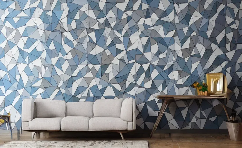 Image similar to geometric shapes, interior painting