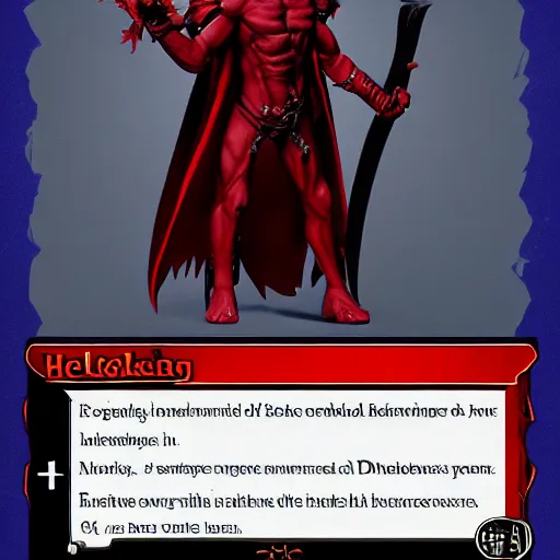 Image similar to helltaker tiefling, rogue, d & d, red skin