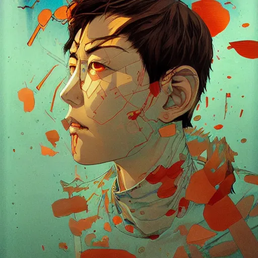 Image similar to prompt : city scavenger portrait soft light painted by james jean and katsuhiro otomo and erik jones, inspired by akira anime, smooth face feature, intricate oil painting, high detail illustration, sharp high detail, manga and anime 1 9 9 9