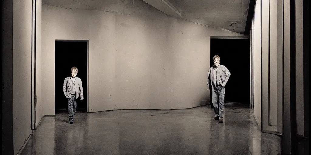 Image similar to award winning photo of JOHN ZORN ENTERING A BUILDING, vivid colors, happy, symmetrical face, beautiful eyes, studio lighting, wide shot art by Sally Mann & Arnold Newman