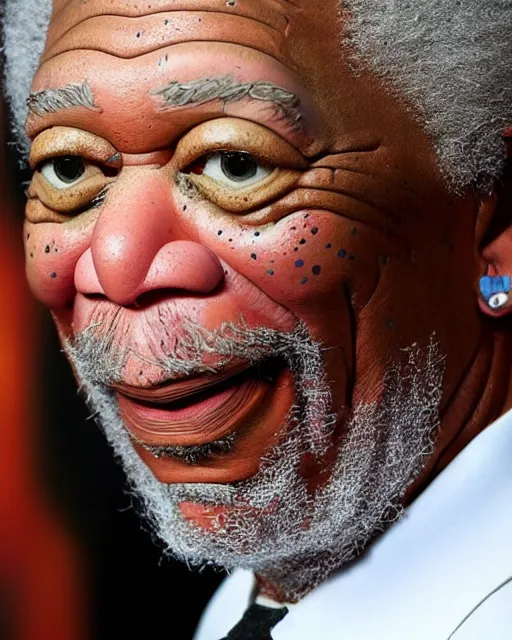 Prompt: morgan freeman as a muppet. highly detailed felt. hyper real photo. 4 k.