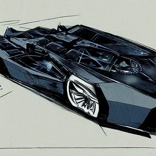 Image similar to concept art blueprint the dark knight batmobile