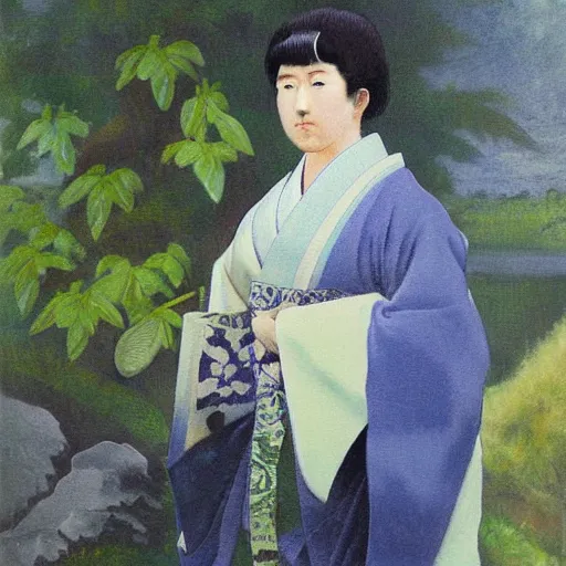 Image similar to a charles knight painting of japanese kappa