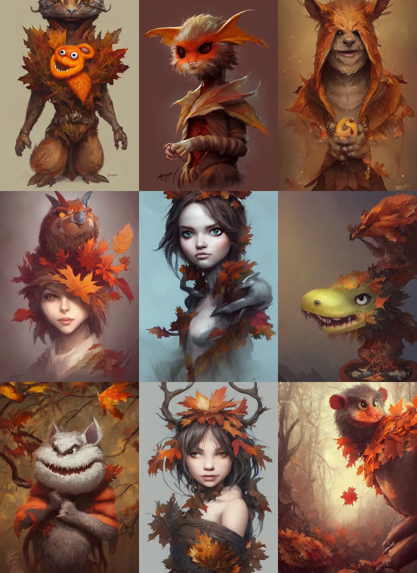 Prompt: cute autumnal creature designed by jim henson, art by artgerm and greg rutkowski and magali villeneuve, d & d, fantasy, portrait, highly detailed, digital painting, trending on artstation, concept art, sharp focus, illustration